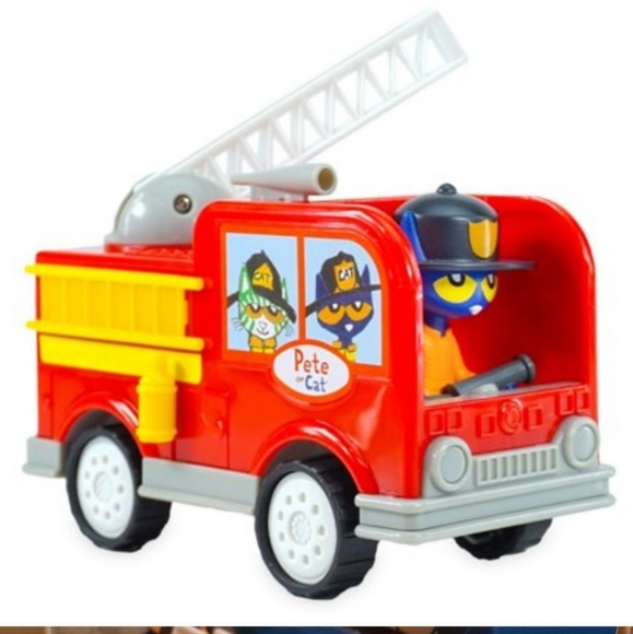 : NWT Pete the Cat: Firefighter Pete with Fire truck fireman - Picture 2 of 10